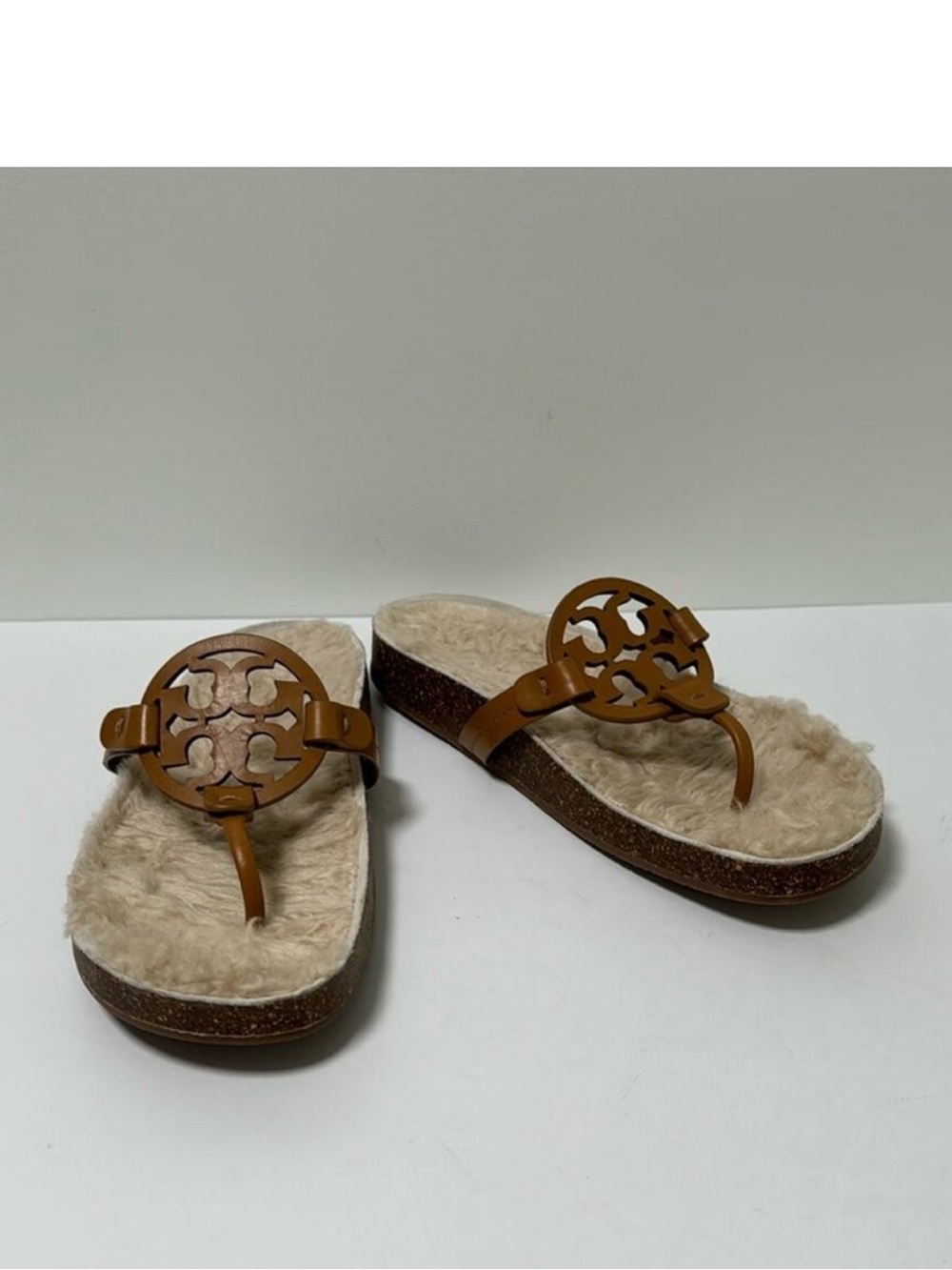 Tory Burch Miller Cloud Shearling Sandals, Size 8 Travel Comfortable Stylish